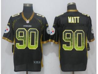 Pittsburgh Steelers 90 T.J. Watt Drift Fashion Black Elite Jersey