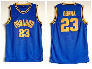 NCAA Punahou school 23 OBAMA Obama blue mesh best basketball clothing