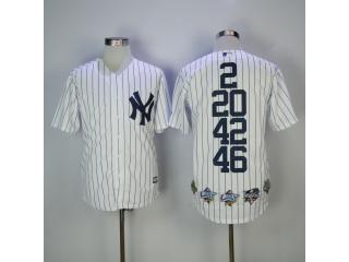 New York Yankees 2 20 42 46 Baseball Jersey White Mixed honor Edition