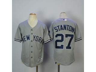 Youth New York Yankees 27 Giancarlo Stanton Baseball Jersey Gray