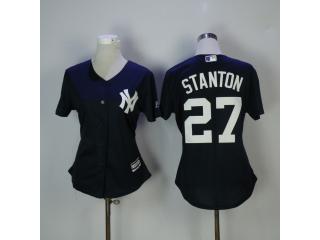 Women New York Yankees 27 Giancarlo Stanton Baseball Jersey Navy Blue