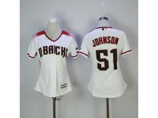 Women Arizona Diamondbacks 51 Randy Johnson Baseball Jersey White