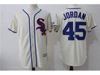 Chicago White Sox 45 Michael Jordan Baseball Jersey Beige Fan version