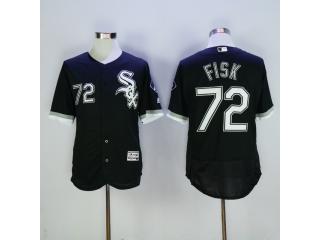 Chicago White Sox 72 Carlton Fisk Flexbase Baseball Jersey Black