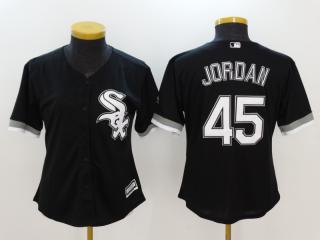 Women Chicago White Sox 45 Michael Jordan Baseball Jersey Black