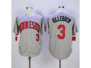 Minnesota Twins 3 Harmon Killebrew Baseball Jersey Gray Retro