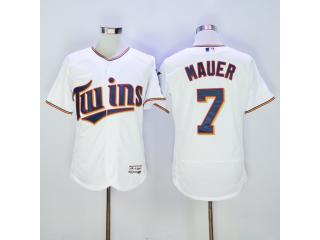 Minnesota Twins 7 Joe Mauer Flexbase Baseball Jersey White