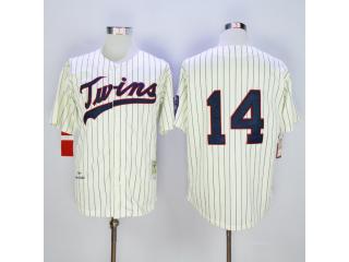 Minnesota Twins 14 Kent Hrbek Baseball Jersey Beige Retro