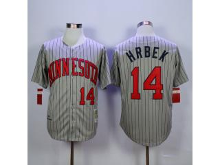 Minnesota Twins 14 Kent Hrbek Baseball Jersey Gray Retro