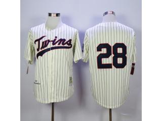 Minnesota Twins 28 Bert Blyleven Baseball Jersey Beige Retro