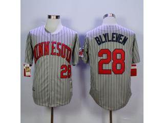 Minnesota Twins 28 Bert Blyleven Baseball Jersey Gray Retro