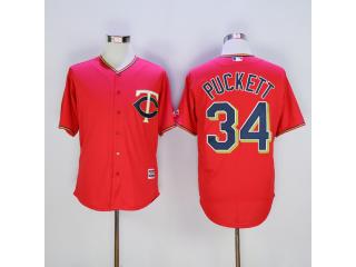 Minnesota Twins 34 Kirby Puckett Baseball Jersey Red Fan version