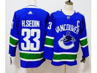 Adidas Vancouver Canucks 33 Henrik Sedin Ice Hockey Jersey Blue