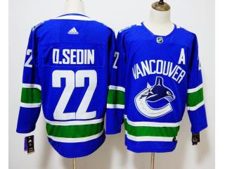 Adidas Vancouver Canucks 22 Daniel Sedin Ice Hockey Jersey Blue