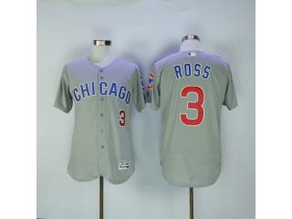Chicago Cubs 3 David Ross Flexbase Baseball Jersey Gray