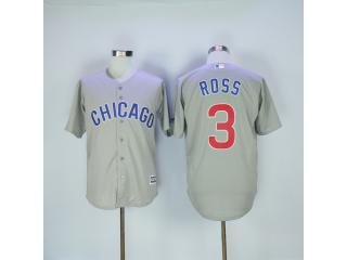 Chicago Cubs 3 David Ross Baseball Jersey Gray Fan version