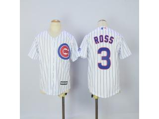 Youth Chicago Cubs 3 David Ross Baseball Jersey White
