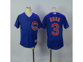 Youth Chicago Cubs 3 David Ross Baseball Jersey Blue