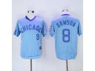 Chicago Cubs 8 Andre Dawson Baseball Jersey Blue Retro