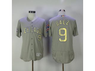 Chicago Cubs 9 Javier Baez Flexbase Baseball Jersey Gray Champion Edition
