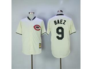Chicago Cubs 9 Javier Baez Baseball Jersey Beige Retro