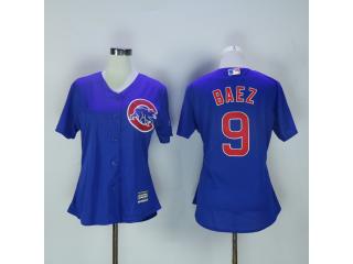 Women Chicago Cubs 9 Javier Baez Baseball Jersey Blue