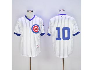 Chicago Cubs 10 Ron Santo Baseball Jersey White sleeve head Retro