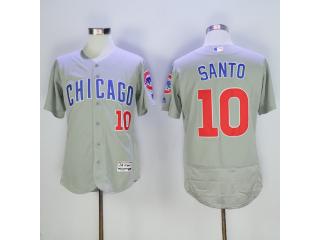Chicago Cubs 10 Ron Santo Flexbase Baseball Jersey Gray