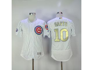 Chicago Cubs 10 Ron Santo Flexbase Baseball Jersey White Champion Edition