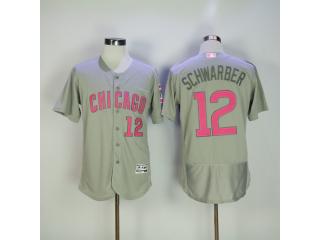 Chicago Cubs 12 Kyle Schwarber Flexbase Baseball Jersey Gray Mother's Edition