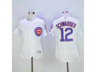 Chicago Cubs 12 Kyle Schwarber Flexbase Baseball Jersey White