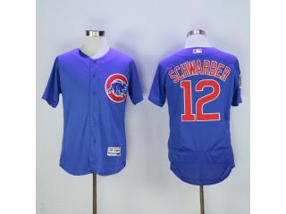 Chicago Cubs 12 Kyle Schwarber Flexbase Baseball Jersey Blue