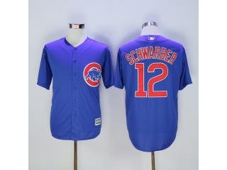 Chicago Cubs 12 Kyle Schwarber Baseball Jersey Blue Fan version