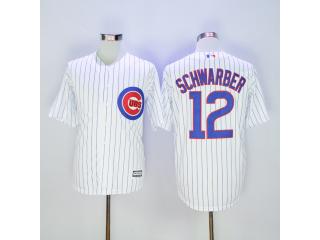 Chicago Cubs 12 Kyle Schwarber Baseball Jersey White Fan version