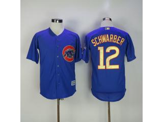Chicago Cubs 12 Kyle Schwarber Baseball Jersey Blue Champion fans