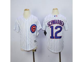 Youth Chicago Cubs 12 Kyle Schwarber Baseball Jersey White