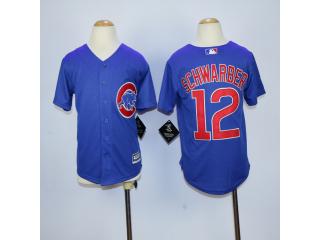 Youth Chicago Cubs 12 Kyle Schwarber Baseball Jersey Blue