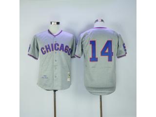 Chicago Cubs 14 Ernie Banks Baseball Jersey Gray Retro