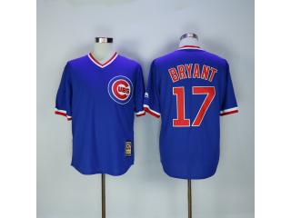 Chicago Cubs 17 Kris Bryant Baseball Jersey Blue Retro