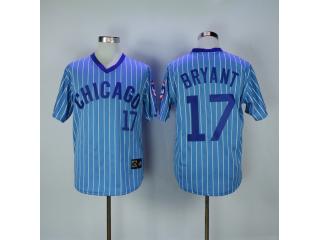 Chicago Cubs 17 Kris Bryant Baseball Jersey Blue Retro