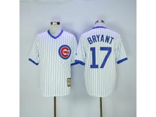 Chicago Cubs 17 Kris Bryant Baseball Jersey White Retro