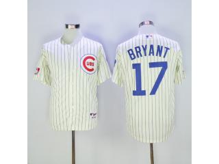 Chicago Cubs 17 Kris Bryant Baseball Jersey Beige Retro