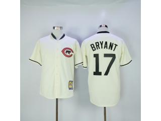 Chicago Cubs 17 Kris Bryant Baseball Jersey Beige Retro