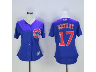 Women Chicago Cubs 17 Kris Bryant Baseball Jersey Blue