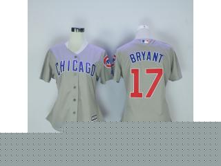 Women Chicago Cubs 17 Kris Bryant Baseball Jersey Gray