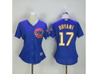 Women Chicago Cubs 17 Kris Bryant Baseball Jersey Blue Champion