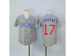 Youth Chicago Cubs 17 Kris Bryant Baseball Jersey Gray
