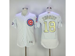 Chicago Cubs 18 Ben Zobrist Flexbase Baseball Jersey White Champion Edition