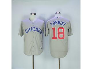 Chicago Cubs 18 Ben Zobrist Baseball Jersey Gray Fans