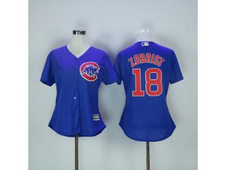Women Chicago Cubs 18 Ben Zobrist Baseball Jersey Blue